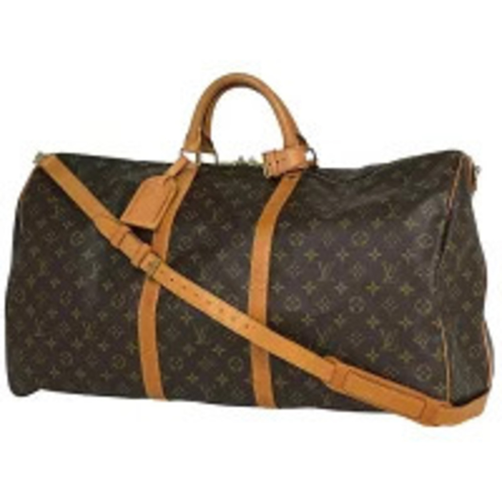 Louis Vuitton Keepall Bandoulire Travel Business Trip Boston Bag Monogram Brown